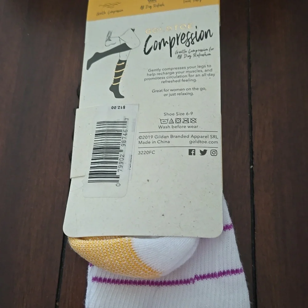 Gold Toe White Compression W Coolmax w